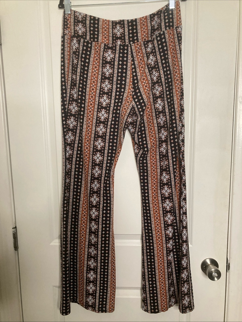 No Boundaries Brown Knit Flare Pull On Pants XL (15-17) Boho Hippie Festival